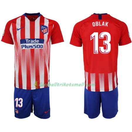 Fußballtrikots Atlético Madrid OBLAK 13 Kinder 2018-2019 Kurzarm Heimtrikotsatz kaufen